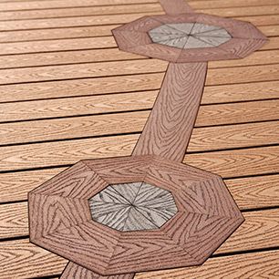 Trex composite decking enables unique, geometric inlays and designs