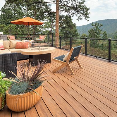 Two-Tone Trex® Transcend Deck Built Around Tree Barrington - Rock Solid  Builders, Inc.