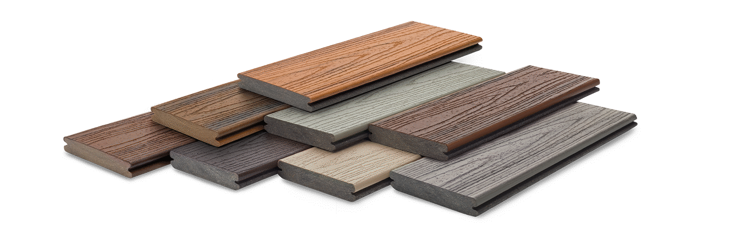 Trex composite deck board samples