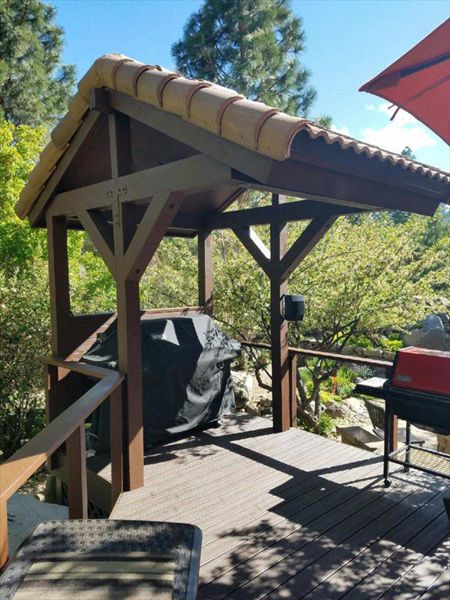 Trex deck for barbecue