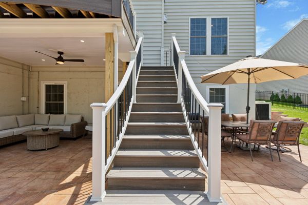 Flared stair railing
