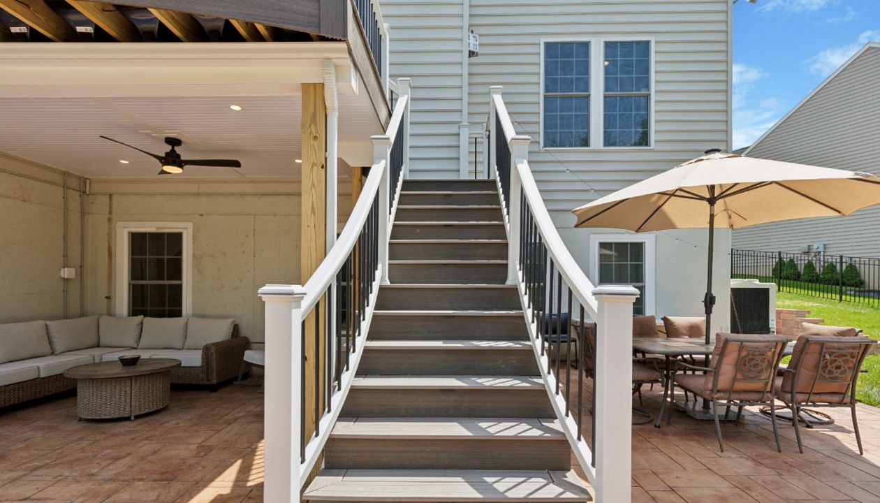 Flared stair railing