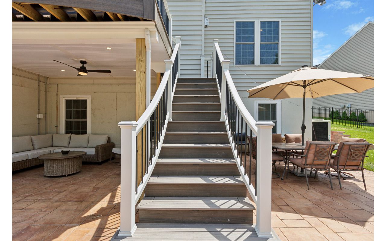 Flared stair railing