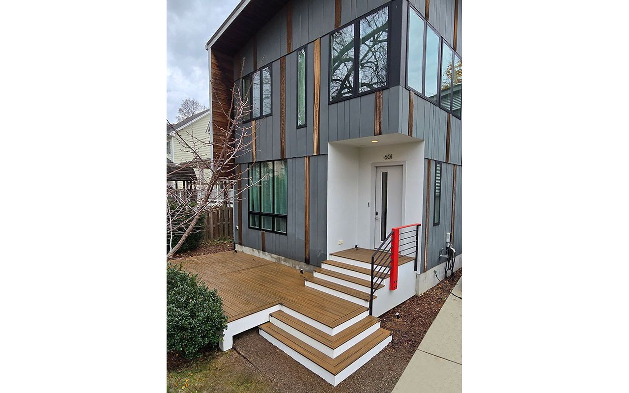 Trex Transcend Havana Gold Boards Accenting Modern Architecture, Raleigh NC