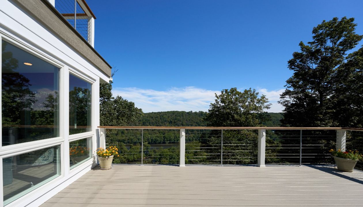 Spacious Trex deck built for entertaining, combining modern style with low maintenance durability for endless outdoor enjoyment