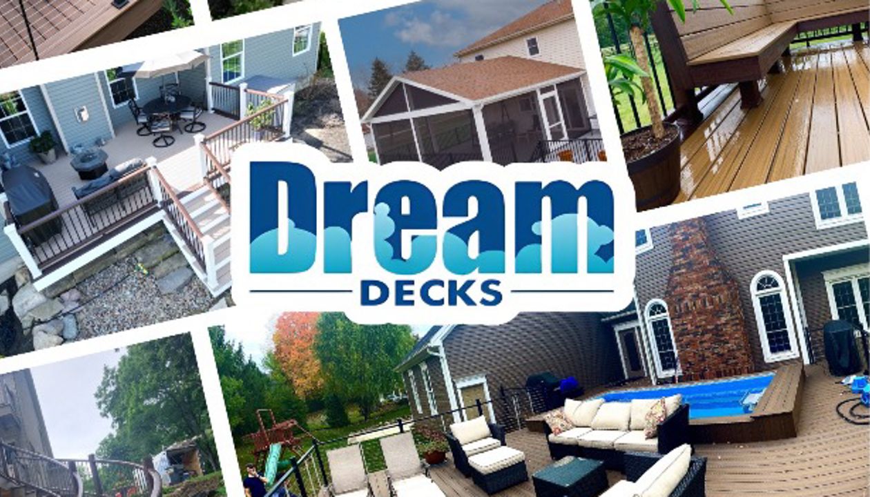 Dream Decks portfolio showcasing various custom-built outdoor spaces.