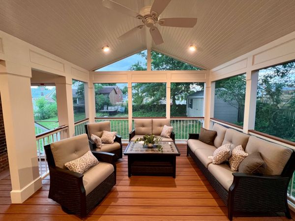 Trex Transcend Screened Porch w/ Wainscot Trim