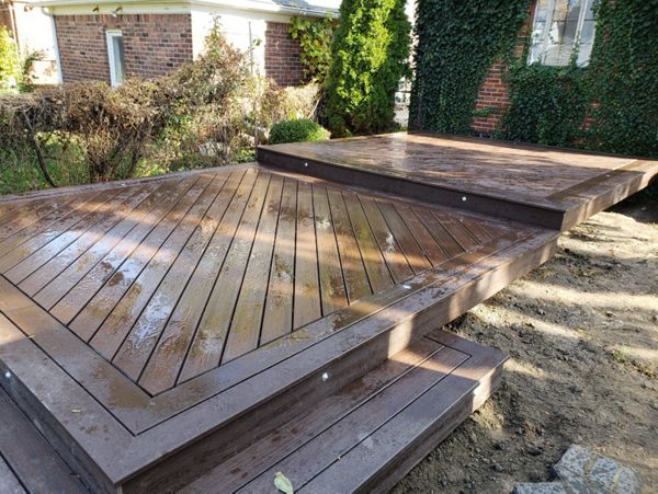 Trex double perimeter on a double tired deck