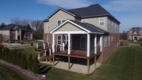 Pavilion roof and Custom deck in Novi, Michigan