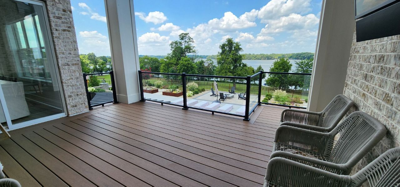 Beautiful Trex deck with Trex RainEscape for a Tennessee Titans player at his home in Mt Juliet, TN