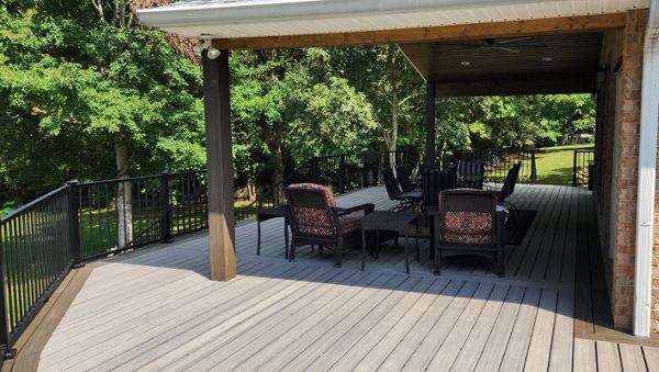 Trex deck with roof on the lake in Mt, Juliet, TN