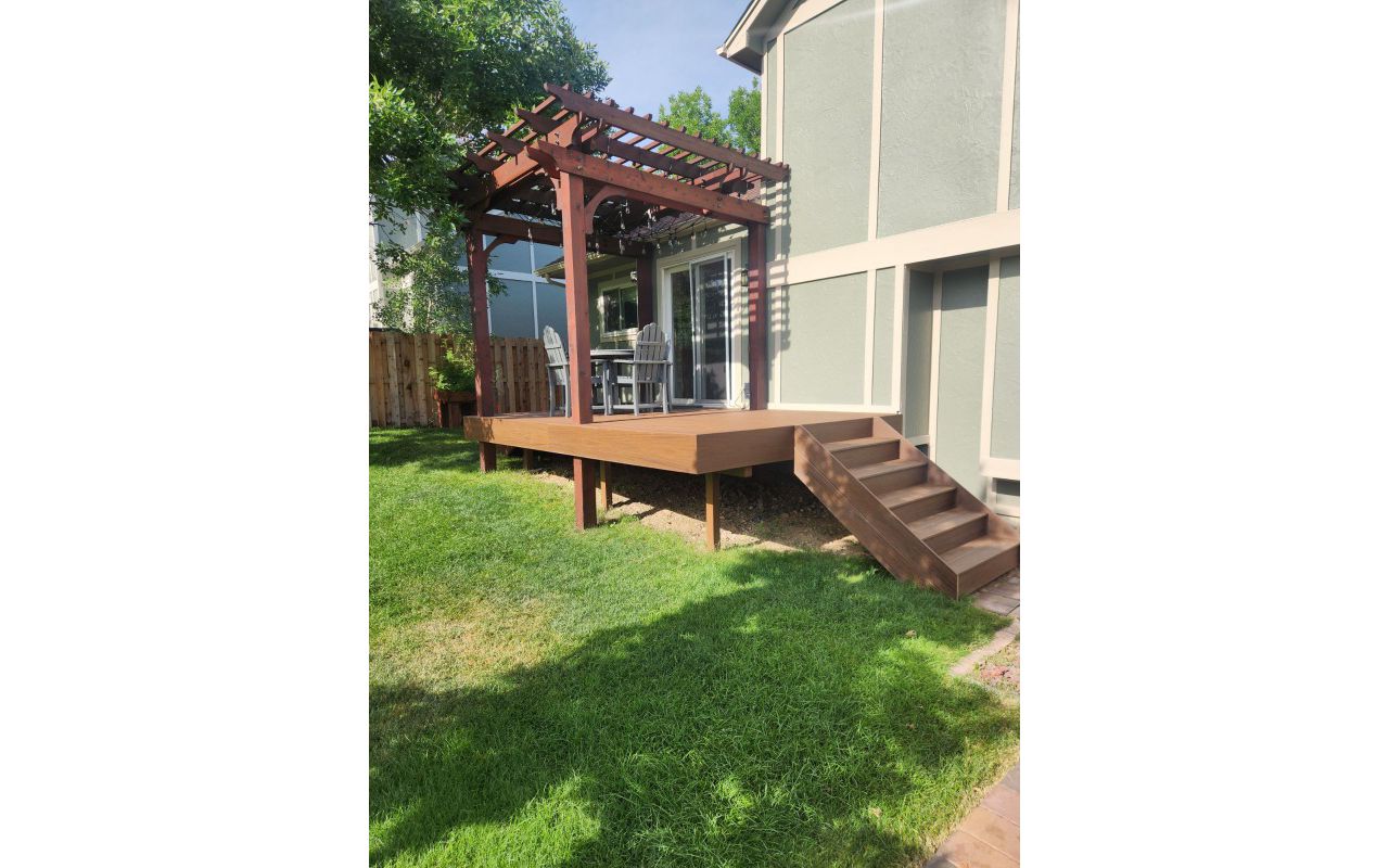 Deck with a pergola for sunny day enjoyment