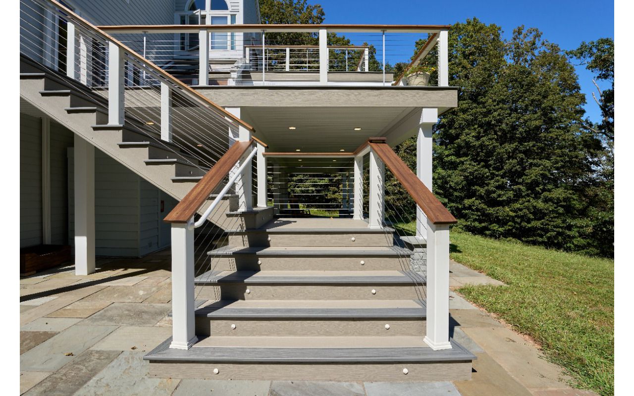 Elegant and durable Trex stairs, designed for smooth transitions and lasting performance, perfect for connecting your outdoor spaces with style.
