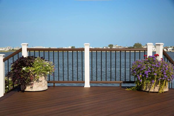 trex decking with railing and stairs