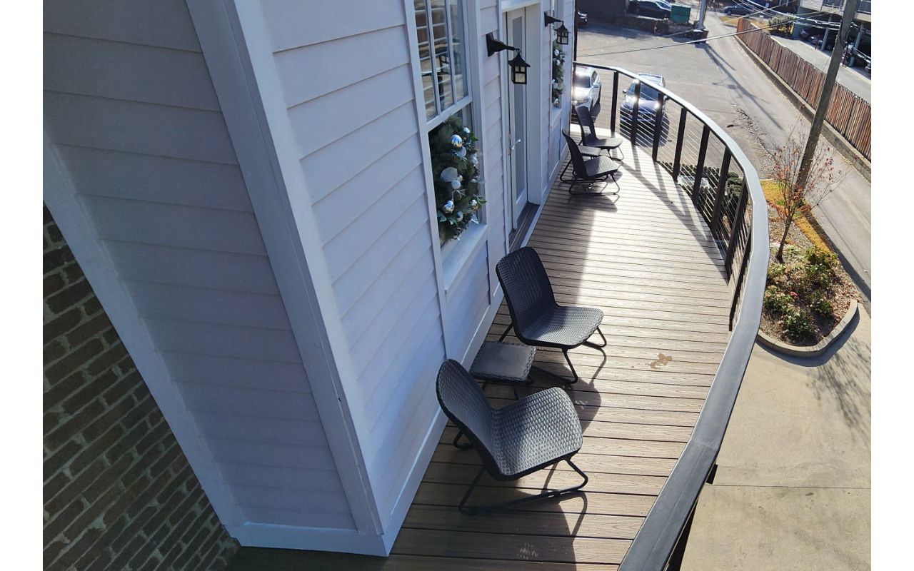 Balcony with Trex decking we did for iostudio in Nashville, TN