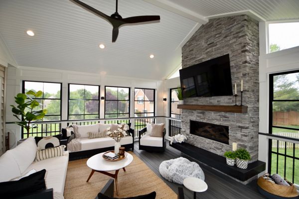 Trex Transcend Three Season Room w/ Fireplace