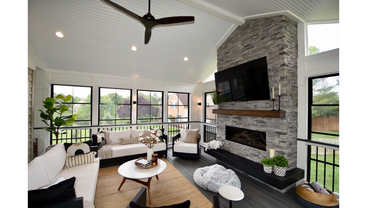 Trex Transcend Three Season Room w/ Fireplace
