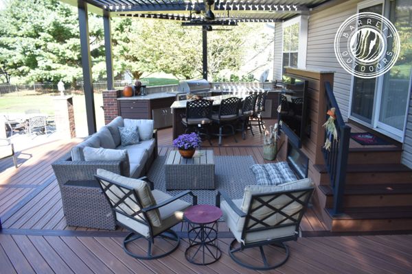 Tiki Torch Feature Wall & Lava Rock. Curved Stairs.