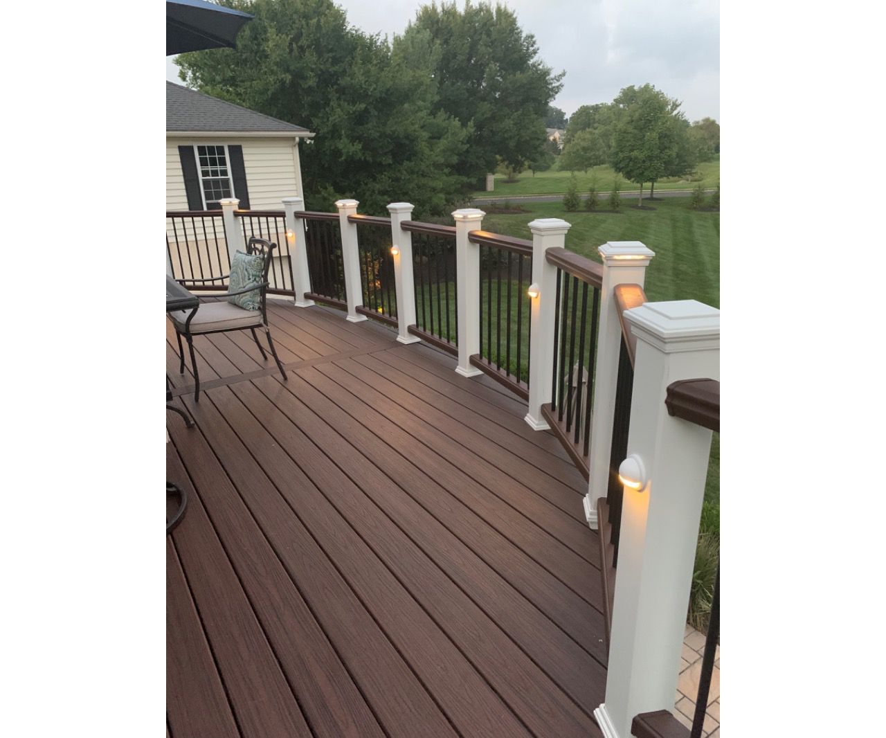 Radius look Trex Railing with Lights