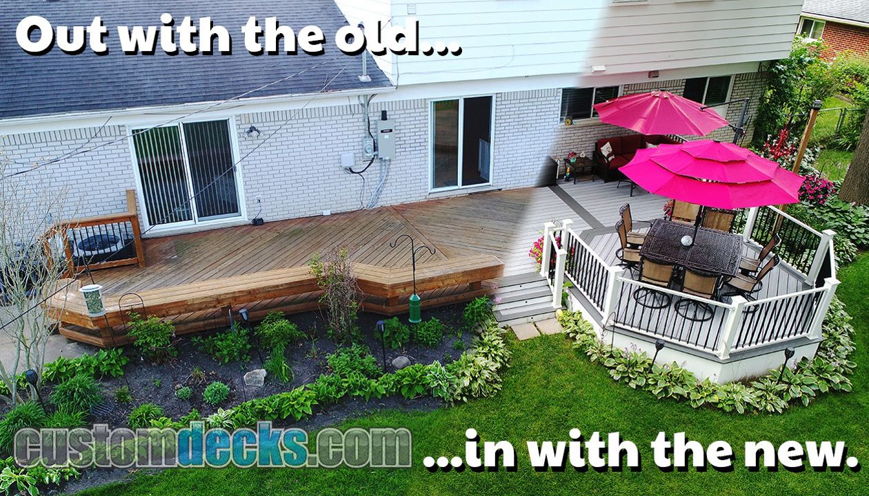 Old cedar re-deck with Enhance Foggy Wharf and Clamshell double border