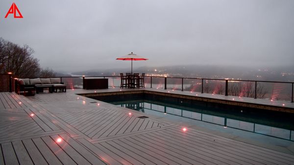 Trex Signature® Whidbey Composite Decking and Trex® Outdoor Furniture with Trex Signature® X-Series™ Cable Rail and