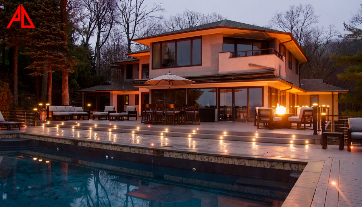 Trex Signature® Whidbey Composite Decking and Trex® Outdoor Furniture with Trex Signature® X-Series™ Cable Rail