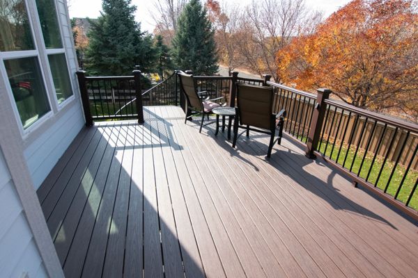 Littleton, CO Trex Transcend deck in Lava Rock with Trex Transcend railing in black