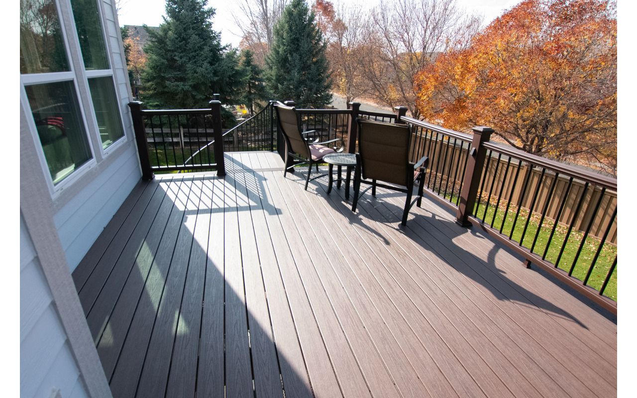 Littleton, CO Trex Transcend deck in Lava Rock with Trex Transcend railing in black