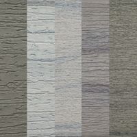 A collection of five textured wood grain patterns displayed side by side, showcasing neutral tones ranging from gray to beige. The patterns feature intricate linear details resembling natural wood surfaces. The image emphasizes subtle variations in color and texture, ideal for design or material inspiration.