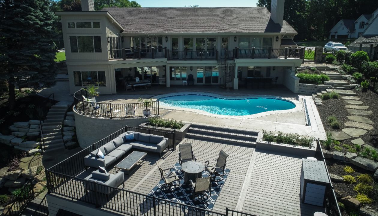 Lakeside deck with lower storage