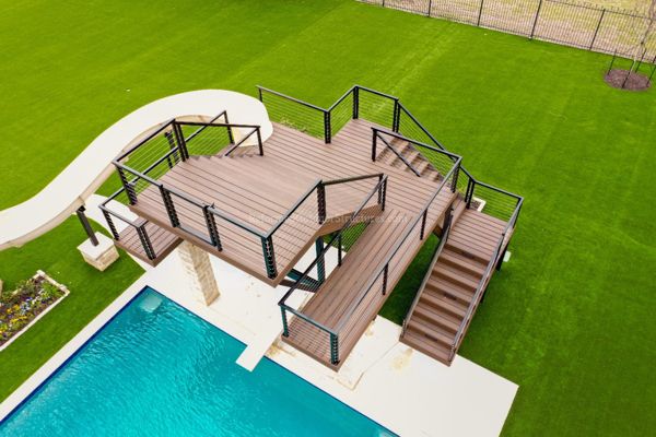 Trex Dive Platform with Steel Framing & Cable Railing