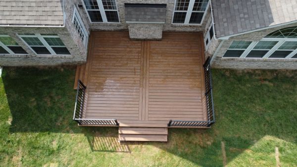 Transcend Decking in Jasper and Signature Railing in Black