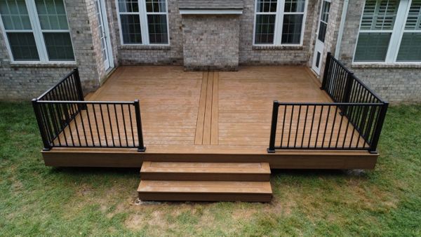 Transcend Decking in Jasper and Signature Railing in Black