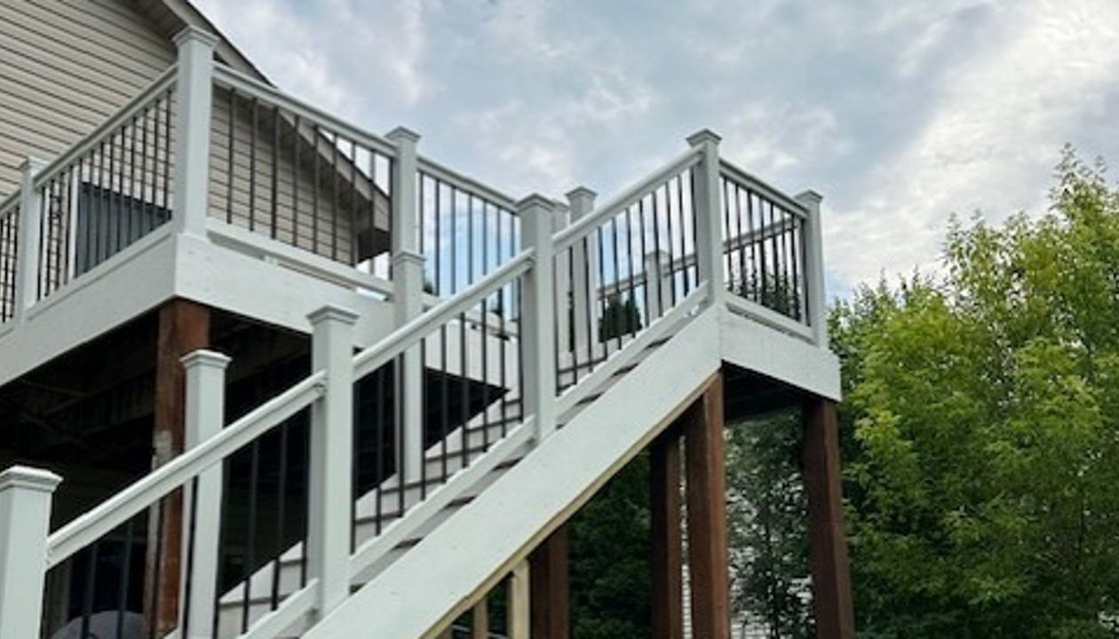 Trex Composite T-Rail and White Fascia