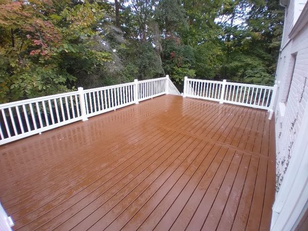 Saddle Decking with white railing.