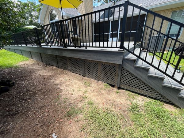 Island Mist decking with signature posts and rails