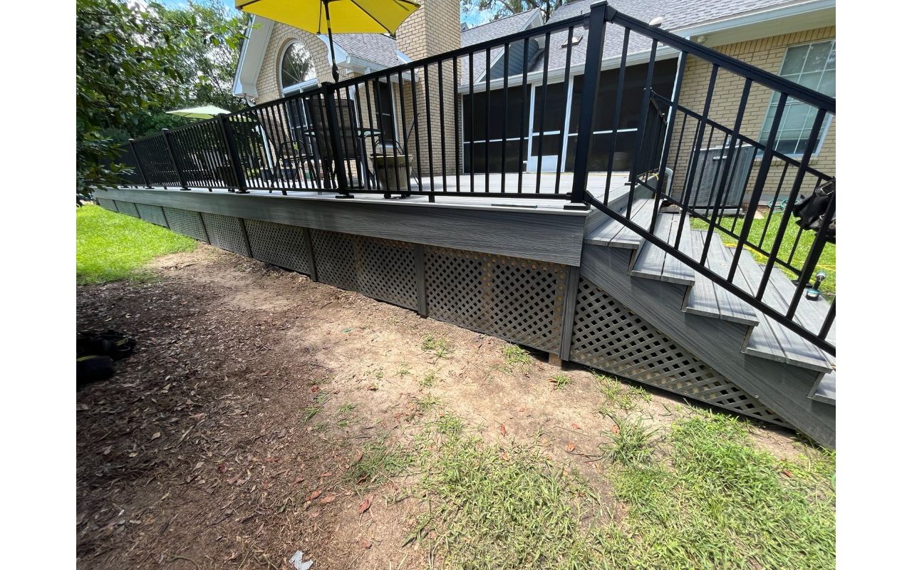 Island Mist decking with signature posts and rails