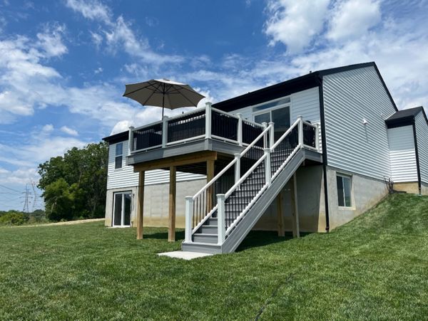 March 2024 Trex deck project in Lebanon Ohio.  The deck is the Lineage series in color Rainier.