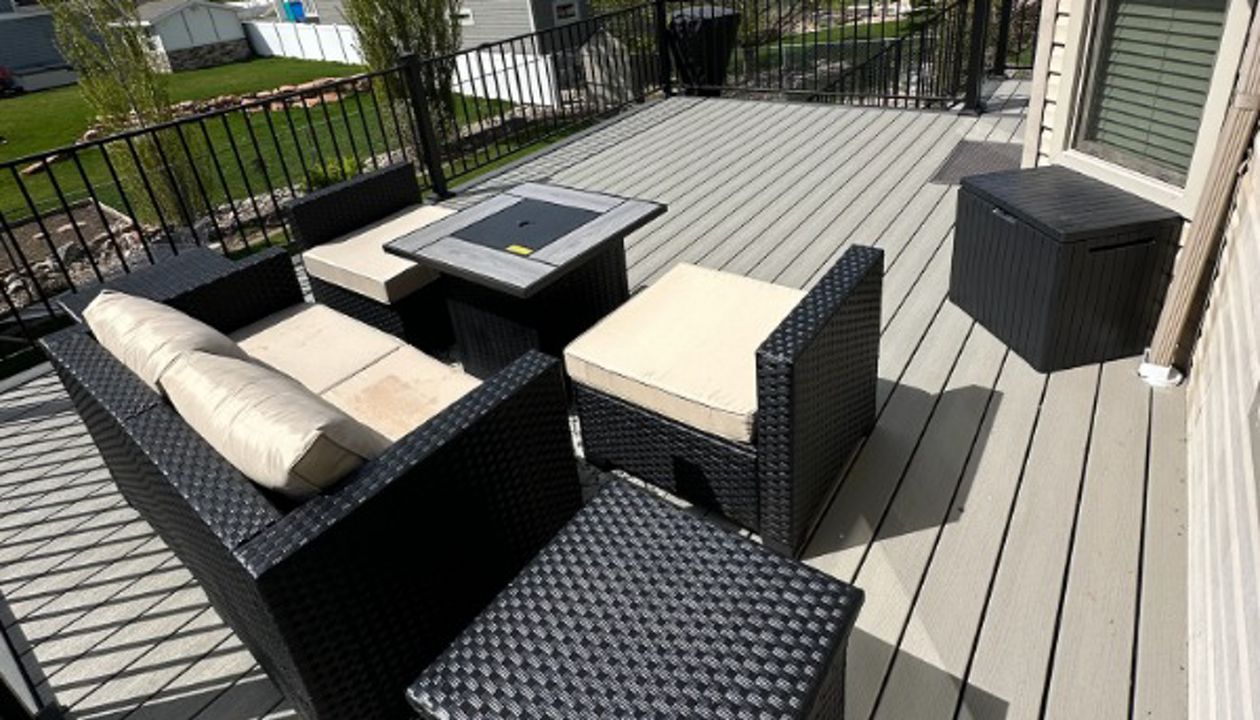 Crafted with Trex Enhance® for lasting beauty and capped off with a bold Clamshell picture frame — a low-maintenance deck built to impress and built to last,