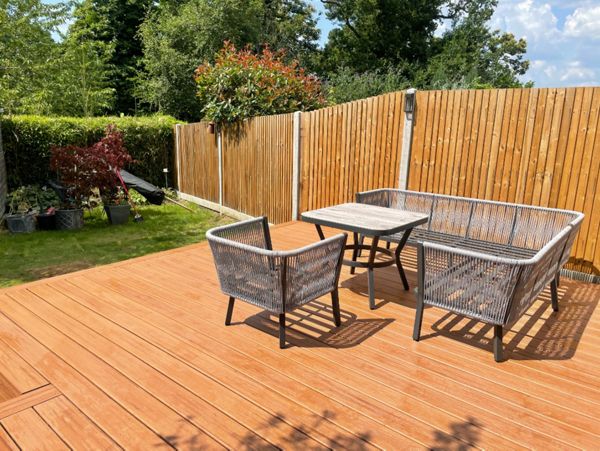 Not all deck are big! This Trex Transcend Tropicals Tiki Torch deck in West Wickham Kent later had a pathway added