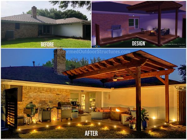 Trex Deck & Pergola (Before, Design, & After)