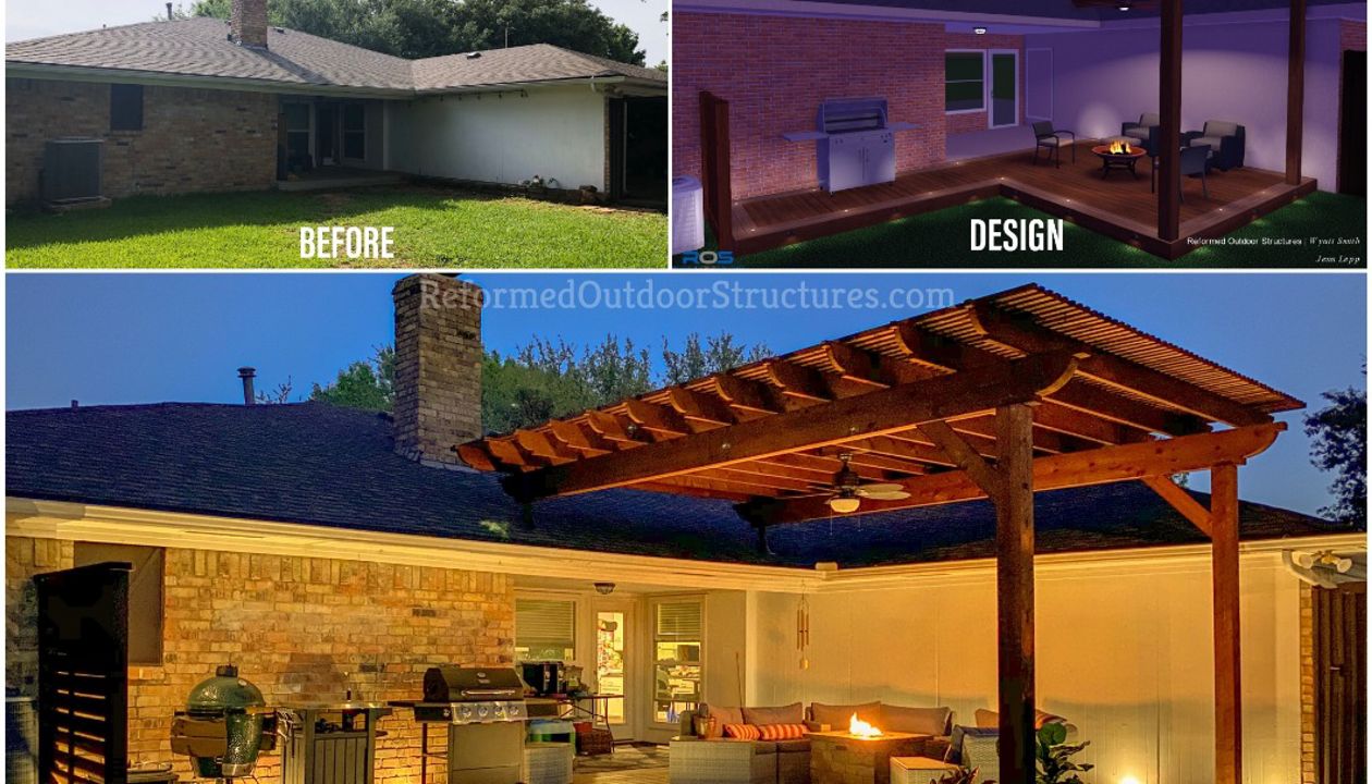 Trex Deck & Pergola (Before, Design, & After)