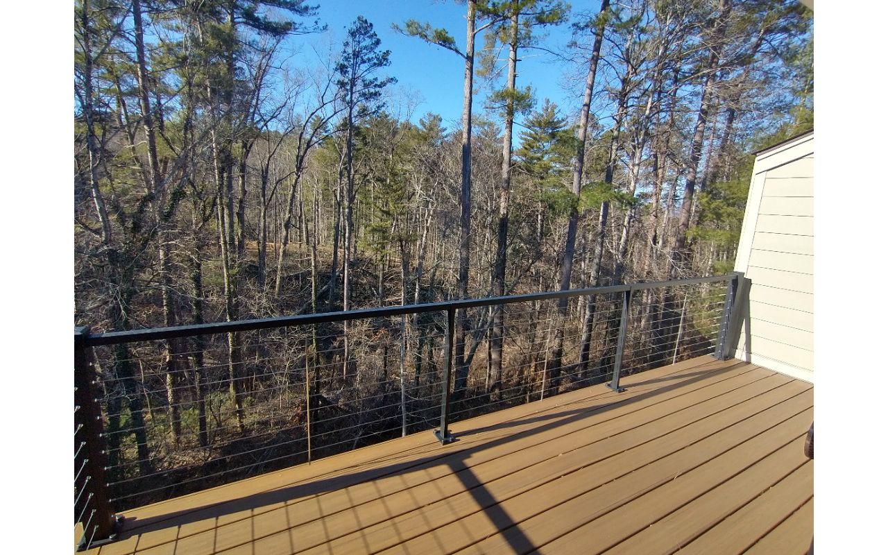 Charcoal Black Railing with Havana Gold Decking.