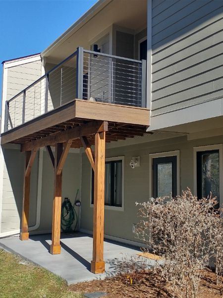 Beautiful Trex Deck from above and below.