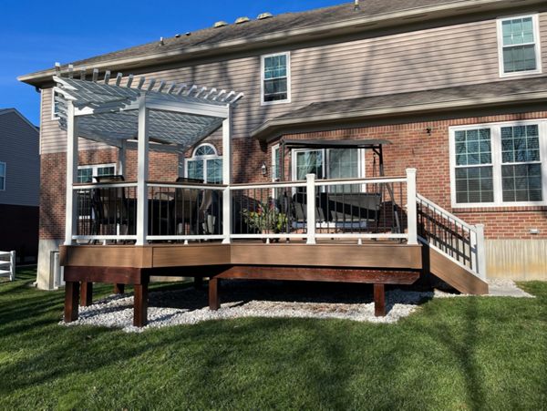 November 2023 Trex deck and pergola project. The deck is Lineage series in color Jasper