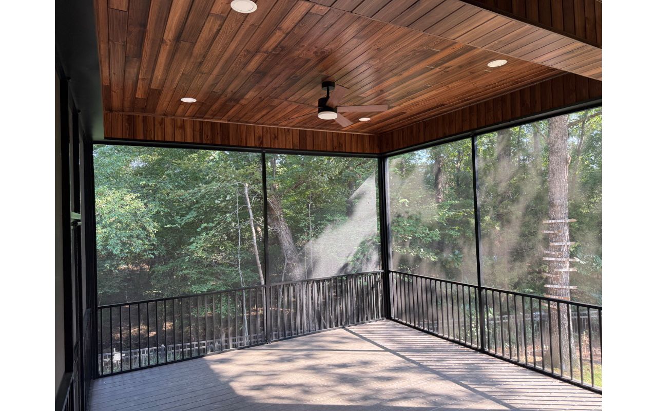 Woodland’s Edge Screen Porch with Saddle Deck