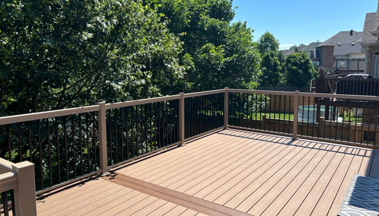 Newman Decks Trex composite with Aluminum Picket Railings