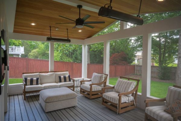 Screened Porch with Trex Enhance Foggy Wharf Decking