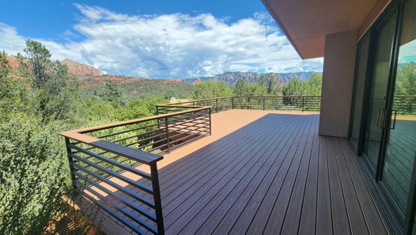 Sedona custom deck with drinks rail