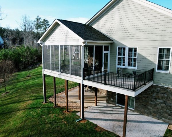 Biscayne with Sign Black Rails and Screen Porch